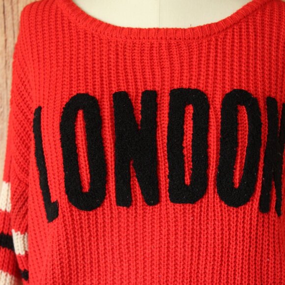 Ultra Flirt Womens Sweater, London, Red and White and Black, Size Medium - Picture 4 of 13